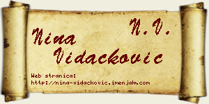 Nina Vidačković vizit kartica